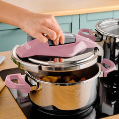 Karaca Perfect Pink Schnellkochtopf-Set 4 + 6 Liter, 4-teilig
