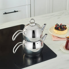 Karaca Adelya metal teapot set in small size 