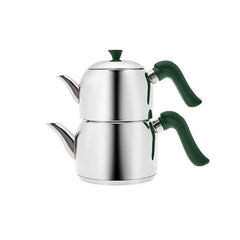 Edena Midi Teekannen-Set aus Edelstahl, 3-teilig, Grün