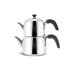Karaca Edge Mini Teekannen-Set Schwarz aus Edelstahl, 3-teilig