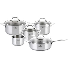 Karaca stainless steel cooking pot set 9 pieces