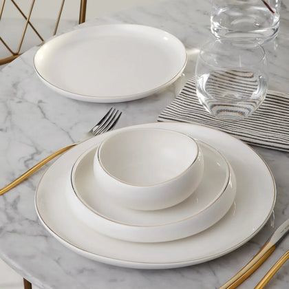 Karaca Stream Bone China Hole Gold 24-teiliges Tafelservice für 6 Personen, Mehrfarbig