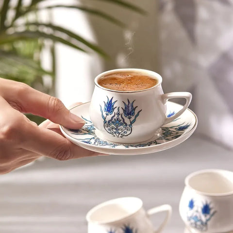 Karaca İznik Neues Formular Kaffeetasse Set für 6 Personen 90 ml