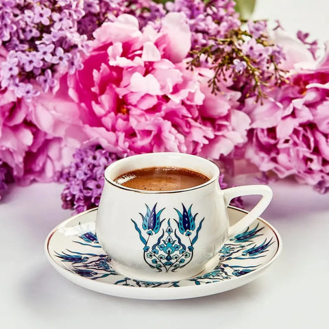 Karaca İznik Neues Formular Kaffeetasse Set für 6 Personen 90 ml