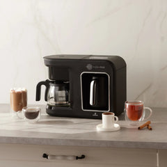 Karaca Hatır Plus Mod 5 in 1 Essential Kaffee- & Teemaschine, 1400 W, Black Chrome