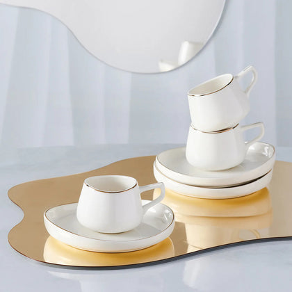 Karaca Hole Porzellan Kaffeetasse Set für 6 Personen 80ml