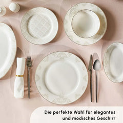 Karaca Siena New Generation Bone Gold Geschirrset, 56-teilig, 12-Personen