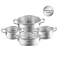 Karaca Alaz 8-piece steel cookware set