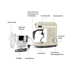 Karaca Mastermaid Chef Pro Doppelarm-Küchenmaschine Soft Cream, 5 Liter, 1500 W