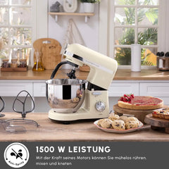 Karaca Mastermaid Chef Pro Doppelarm-Küchenmaschine Soft Cream, 5 Liter, 1500 W