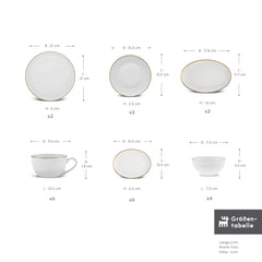Karaca Elegance Bone Marcelo Frühstücksset für 6 Personen, 26-teilig