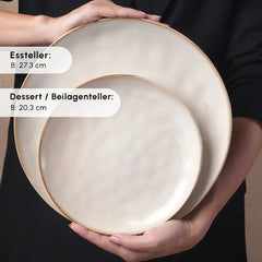 Karaca Aria Beige Reactive Geschirrset für 6 Personen, 24-teilig