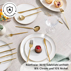Karaca Bella Shiny Gold V2 Besteckset für 6 Personen, 24-teilig