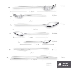 Karaca Stark 316+ Premium Besteck-Set für 12 Personen, 84-teilig