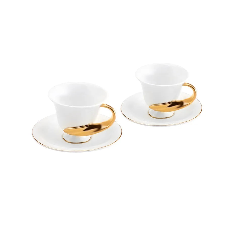 Karaca Elenor Doppel-Espressotassen-Set für 2 Personen, 120 ml