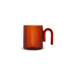 Karaca Miracle Glastasse Amber mit braunem Henkel, 320 ml