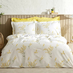 Karaca Home Loretta Bettwäsche-Set für Doppelbett Gelb aus 100 % Baumwolle