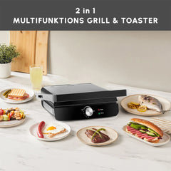 Karaca Toastmaster Inox Kontaktgrill & Sandwich-Toaster, 2000 W