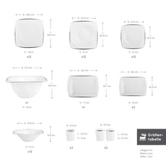 Karaca Fine Pearl New Agate Platin Geschirrset für 12 Personen, 58-teilig