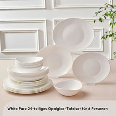 Karaca White Pure 24 Teilige Für 6 Personen Tafelservice Glas