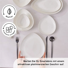 Karaca Streamline Saki Platin 59-teiliges Tafelbesteck für 12 Personen