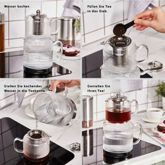 Karaca Kelly – Glas-Teekanne mit Induktionsboden & Filter