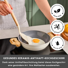 Karaca Swiss Crystal 20 cm Tiefe Bratpfanne – Creamy | Induktion