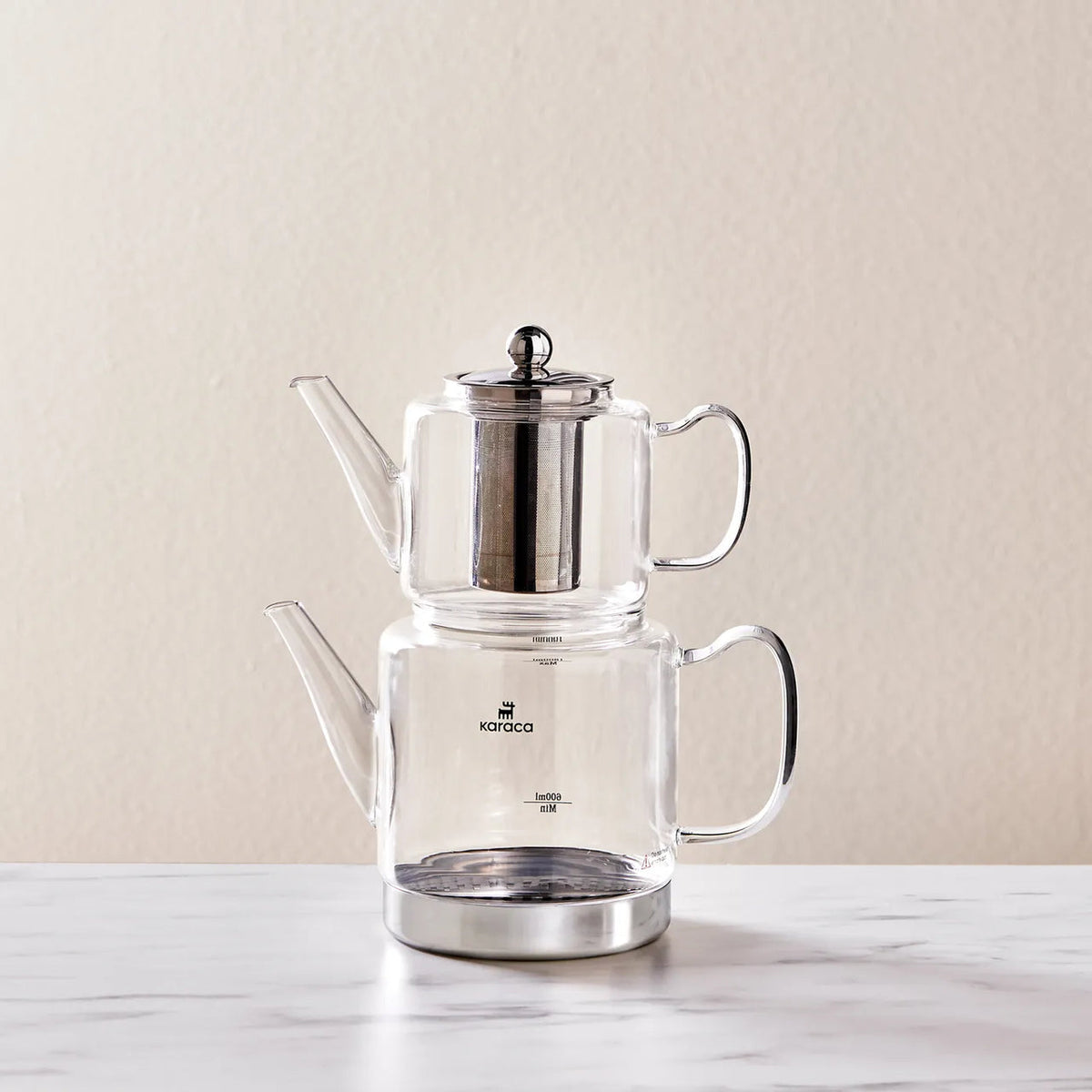 Karaca Dora glass teapot XL, 1000 ml teapot, 2000 ml water jug
