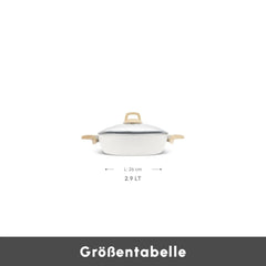 Karaca Swiss Crystal Induktions Flacher Kochtopf 26 cm Creamy