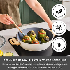 Karaca Swiss Crystal Induktions Auflauftopf, 30 cm, Creamy