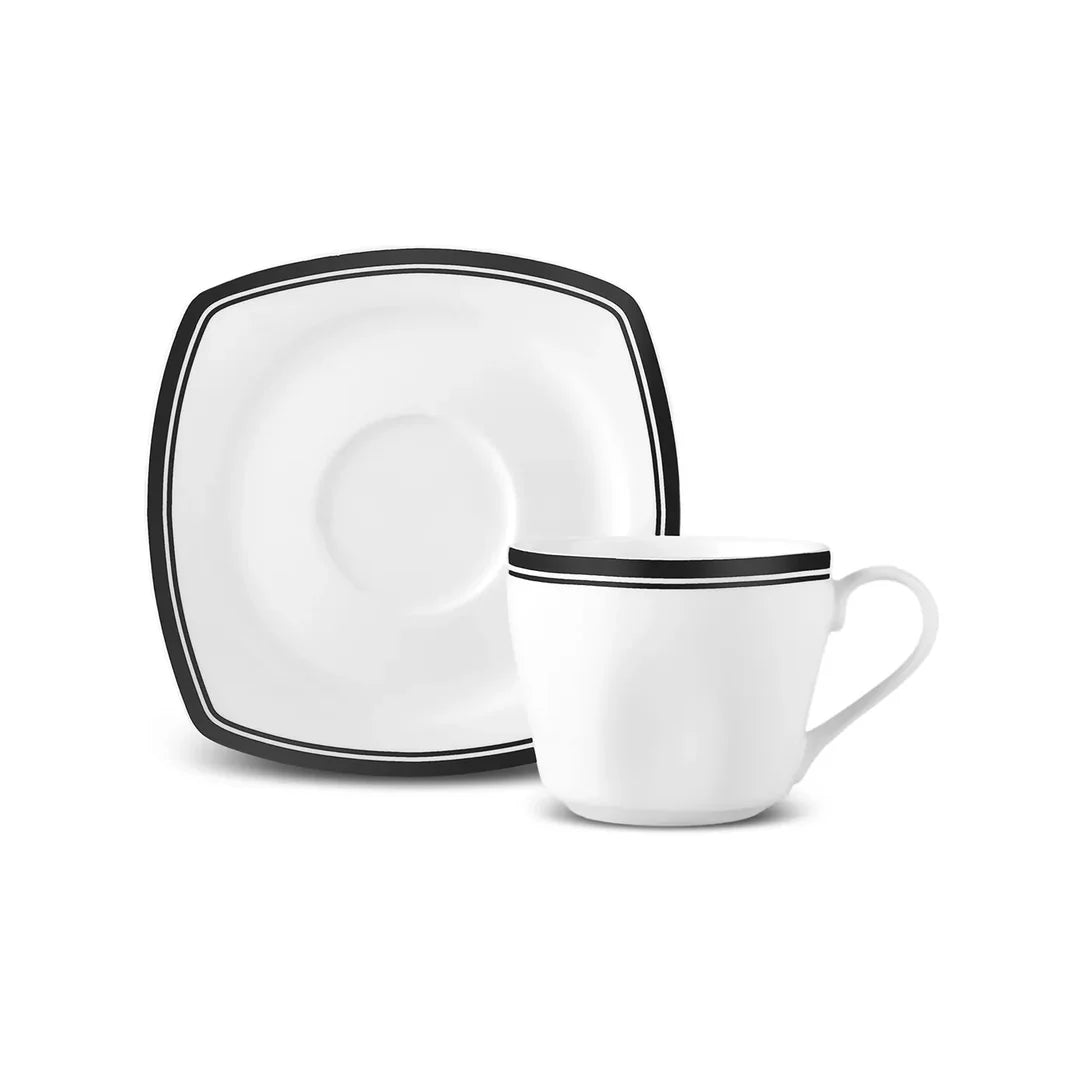 Karaca Black Line Teetassen-Set für 6 Personen, 12-teilig