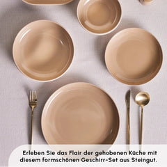 Karaca Geschirrset Creme für 8 Personen, 36-teilig