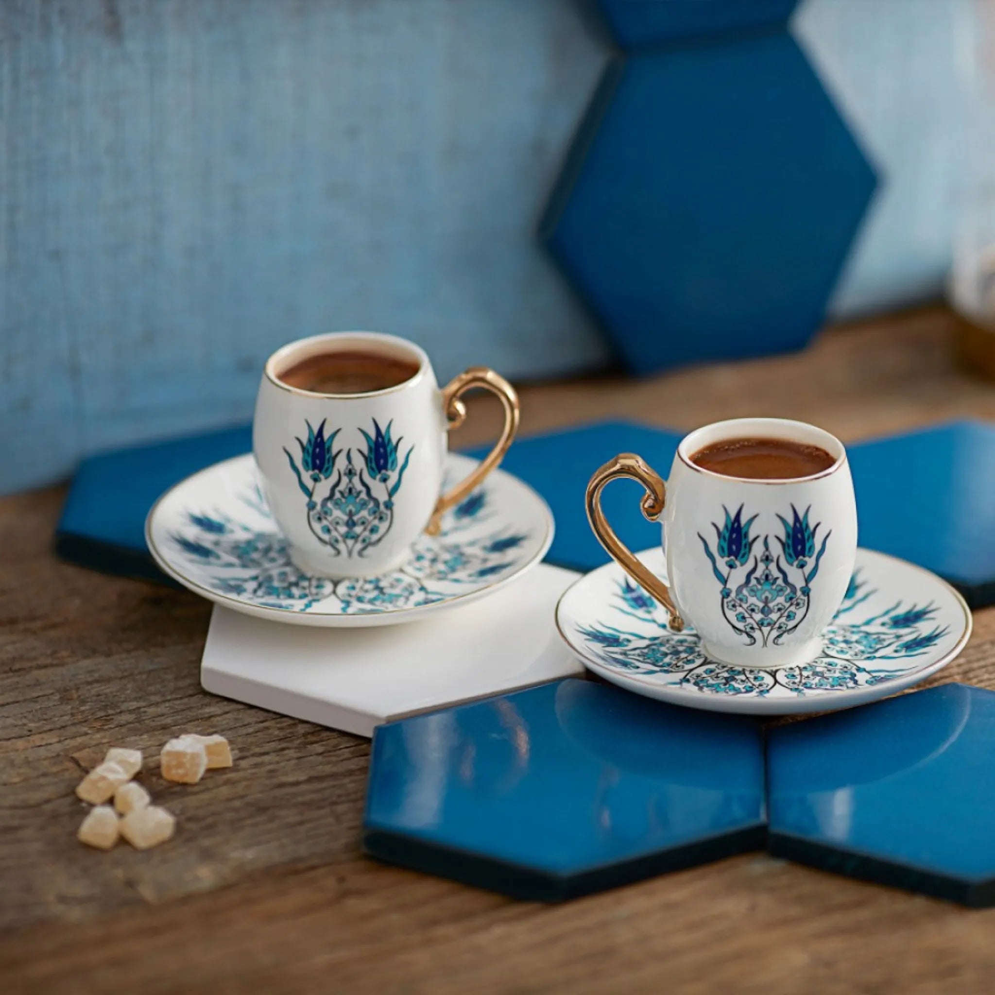 Karaca İznik 4 Teilige Für 2 Personen Mochatassen-Espressotassen Porzellan