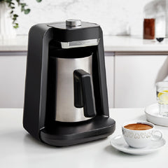 OKKA Rich Spin Pro OK0026-K, Türkische Kaffeemaschine, Schwarz-Chrom