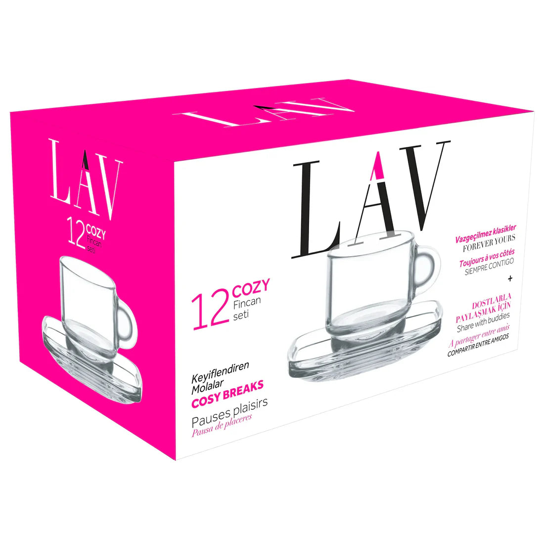 LAV Cozy Espressotassen Set 12-teilig 90 ml Glas modern