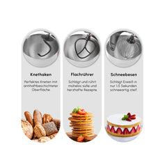 Karaca Mastermaid Chef Ultra D2000W Küchenmaschine mit Digitaldisplay, 7 Liter, Galaxy Grey