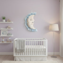 Babyzimmer Deko „Halbmond“ Blau – Liebevolles Wandaccessoire für Jungen
