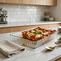 Pasabahce Borcam Auflaufform rechteckig 2900 ml – Glas Backform für Ofen