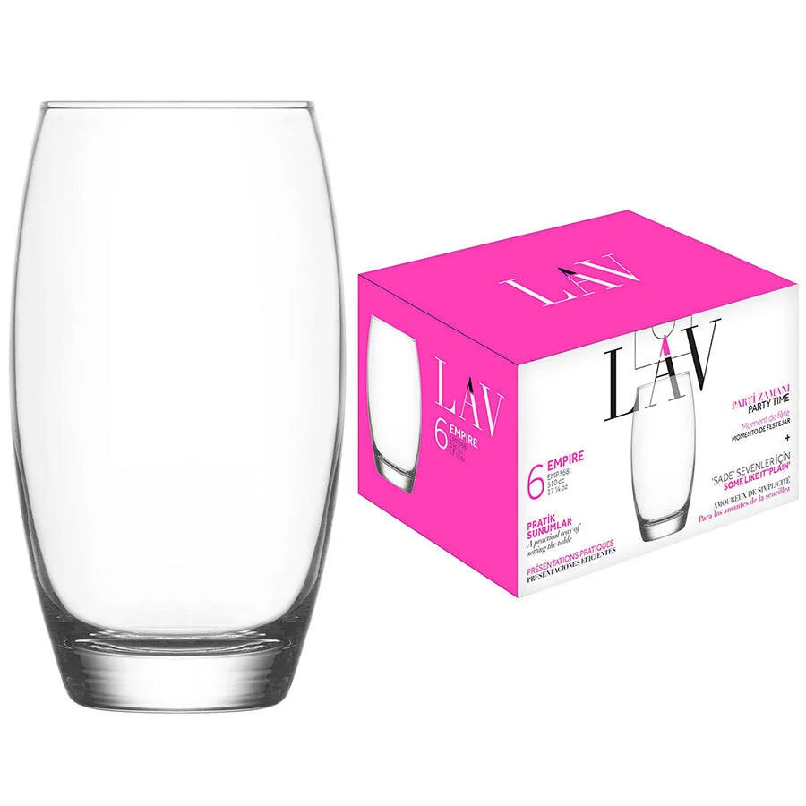 LAV Empire Trinkgläser Set – 6-teilig, 510 ml