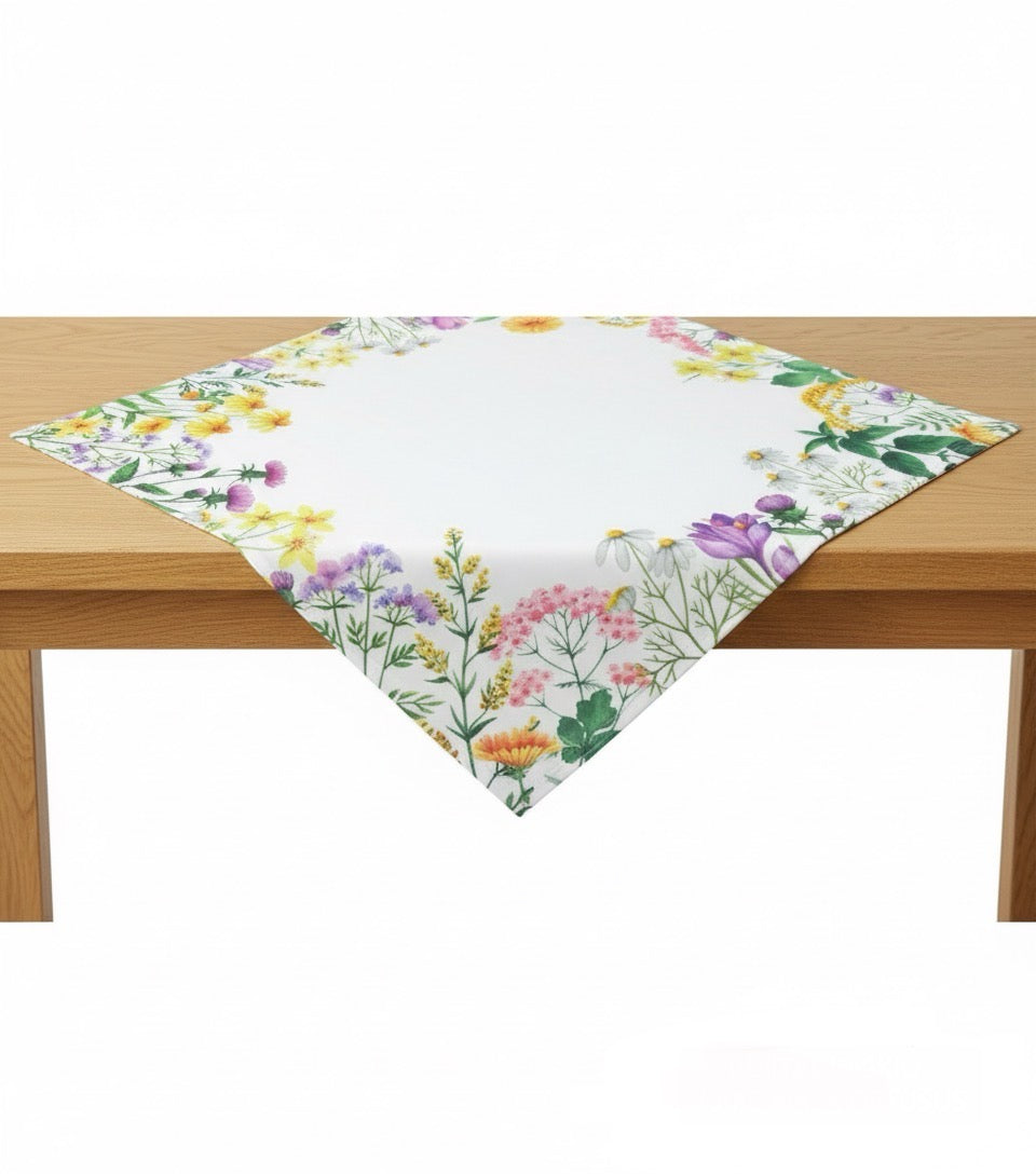 Nappe déco fleurs, 85x85 cm