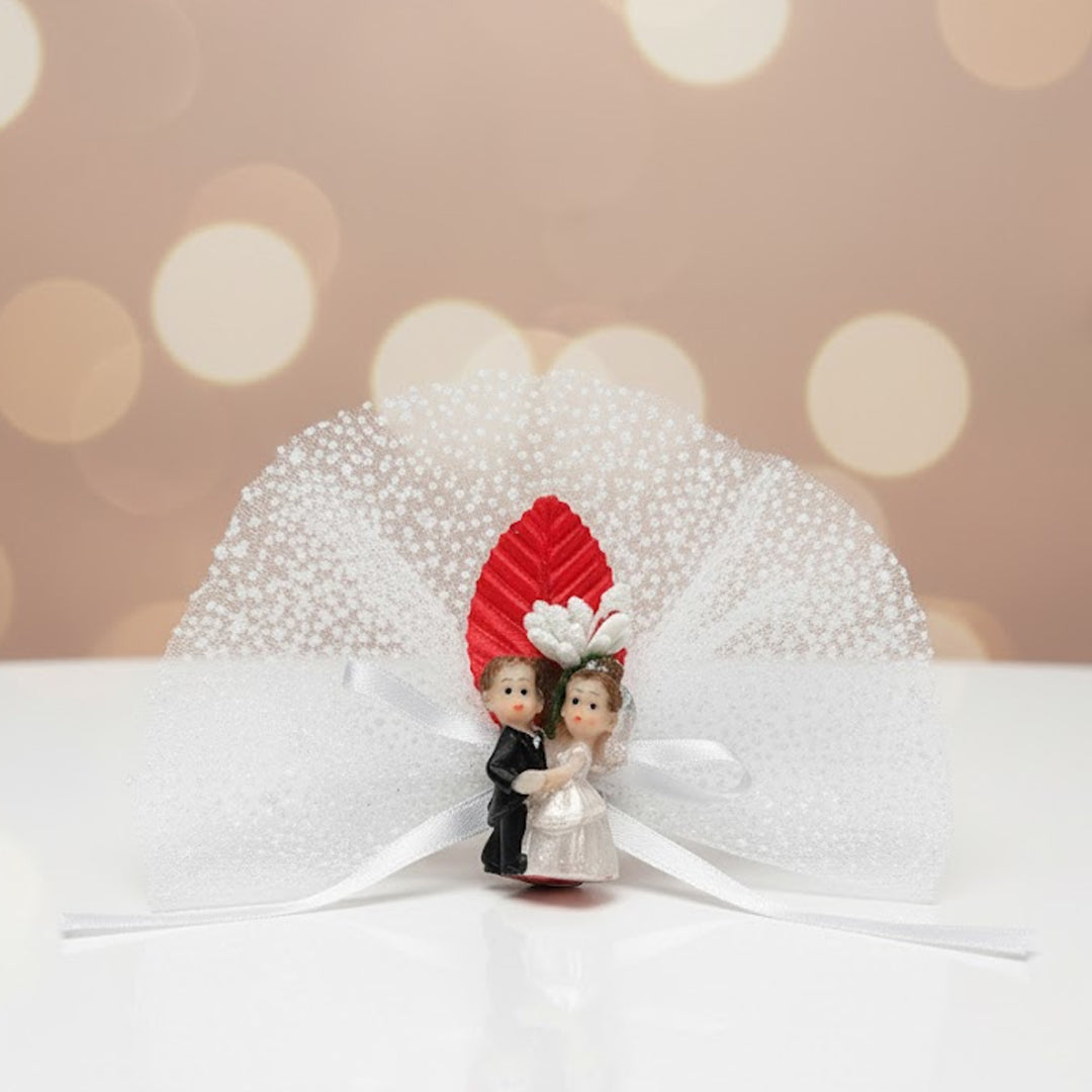 Hochzeitsfigur Brautpaar – Elegantes Hochzeitssouvenir mit Tüll, 7 cm
