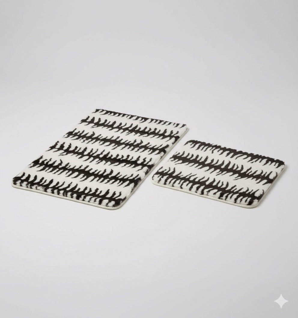 Bademattenset, Zebra-Muster, 2-teilig