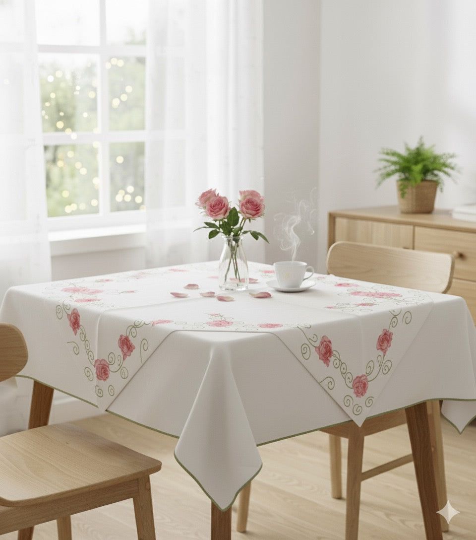 Nappe déco rose, 85x85cm