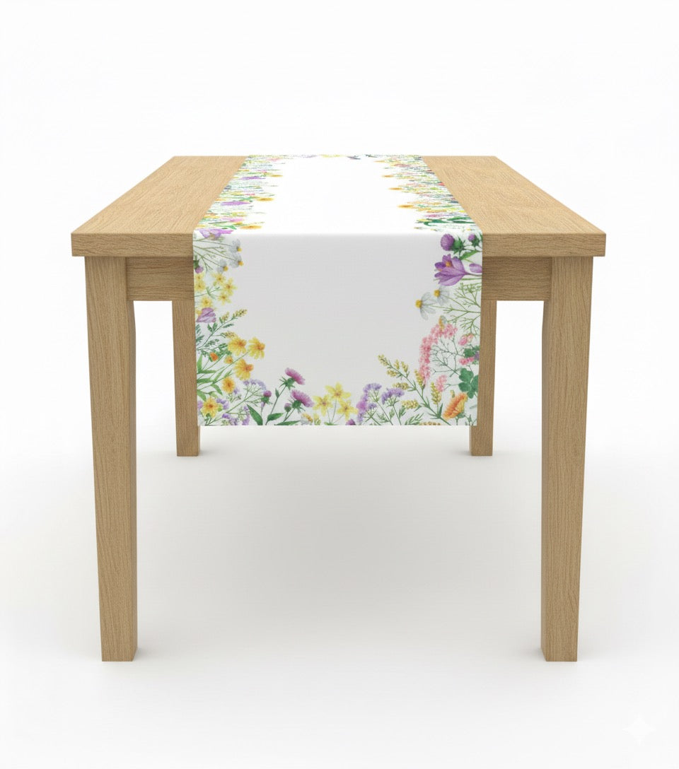 Chemin de table fleurs, 40x110cm