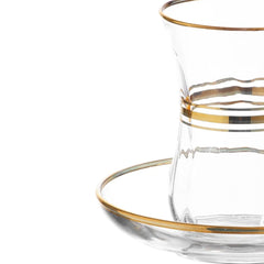 LAV Klasik Altin – 12-teiliges Teegläser-Set mit Goldrand