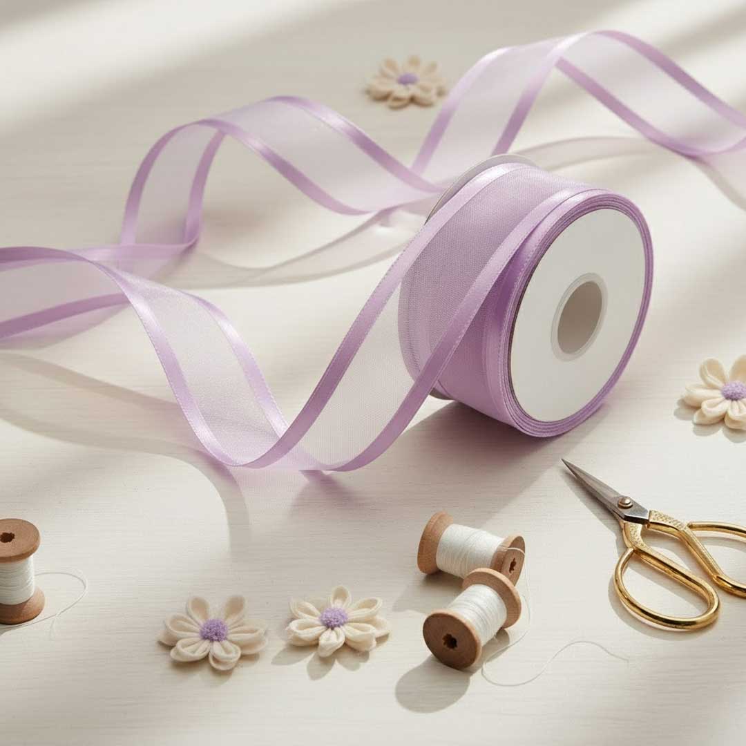 Organza Satinband Pink – 25 mm Breite (Preis pro Meter)
