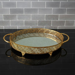 Modernica Ovales Servicetablett mit Griff Gold