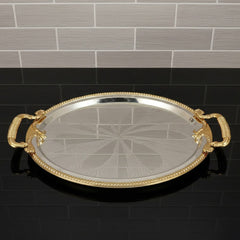 Vergoldetes Meisterstück: Mittelgrosses ovales Tablett mit edlem Glanz