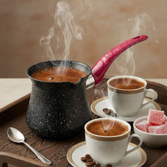 SAN GRANIT No.4 Kaffeekanne 400 ml – Granitbeschichtung & ergonomischer Griff rot