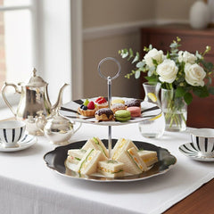 Karaca Romantische Schwarz Gestreifte Tiered Cookie Halter